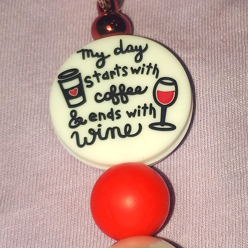 ❤️ MY DAY STARTS WITH COFFE & ENDS WITH WINE - BAG CLIP